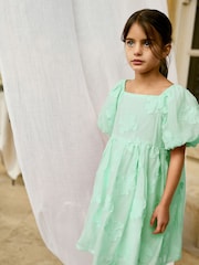 Mint Green Floral Texture Dress (3-16yrs) - Image 1 of 4