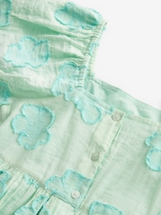 Mint Green Floral Texture Dress (3-16yrs) - Image 3 of 4