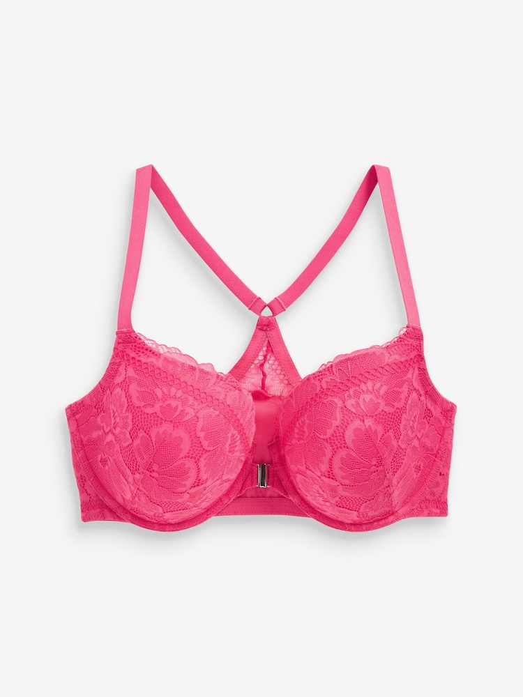Pink - BH mit Blumenspitze, DD+ - Bild 6 von 6