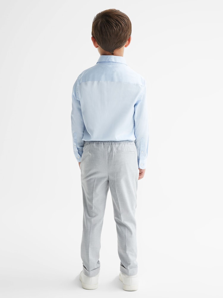 Reiss Soft Blue Remote Slim Fit Cotton Shirt - Image 5 of 5 Reiss Soft Blue Remote Slim Fit Cotton Shirt - Image 5 of 5