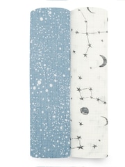 aden + anais Blue Essentials Silky Soft Muslin Cosmic Blankets 2 Pack - Image 1 of 4