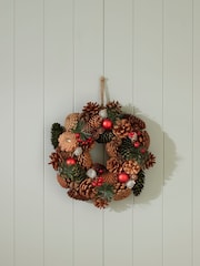 Bayswood Green Pine Cone Bauble Wreath 29cm - Image 1 of 4