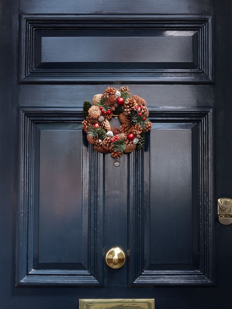 Bayswood Green Pine Cone Bauble Wreath 29cm - Image 2 of 4