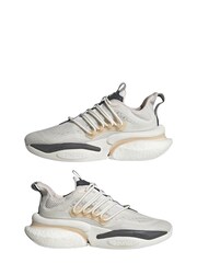 adidas White Alpha Boost Trainers - Image 5 of 12