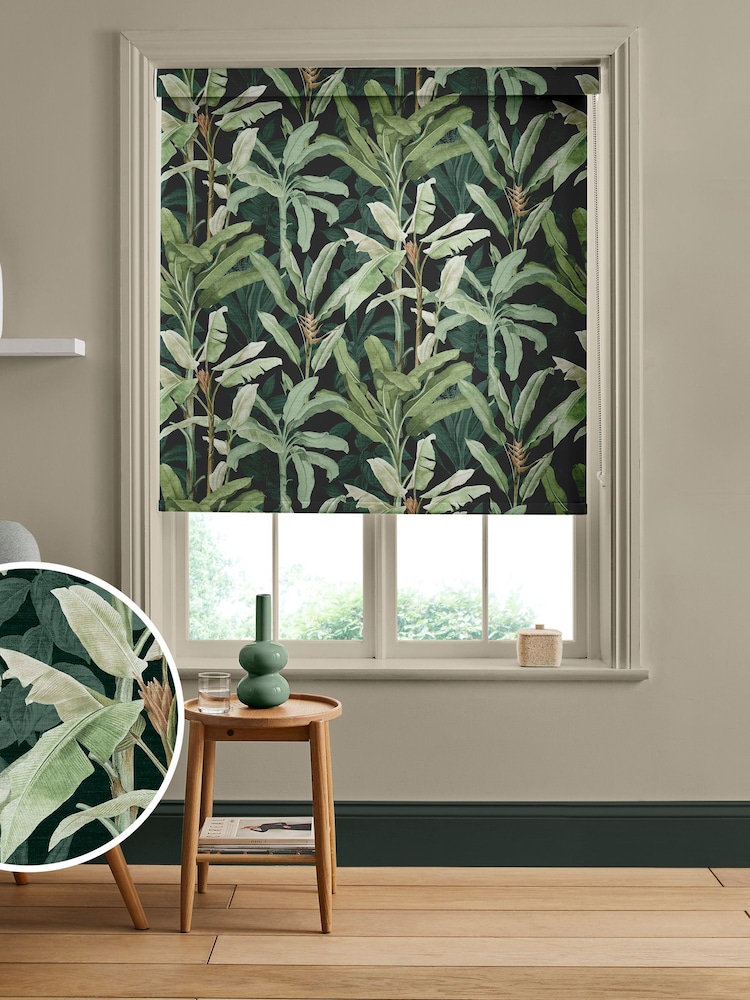 Graham & Brown Emerald Green Borneo Made to Measure Roller Blind - Image 1 of 6