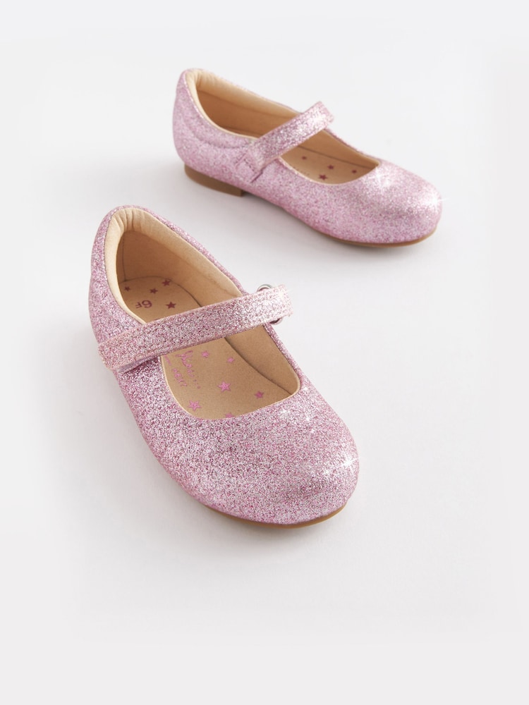 Pink Glitter Standard Fit (F) Mary Jane Shoes - Image 1 of 4