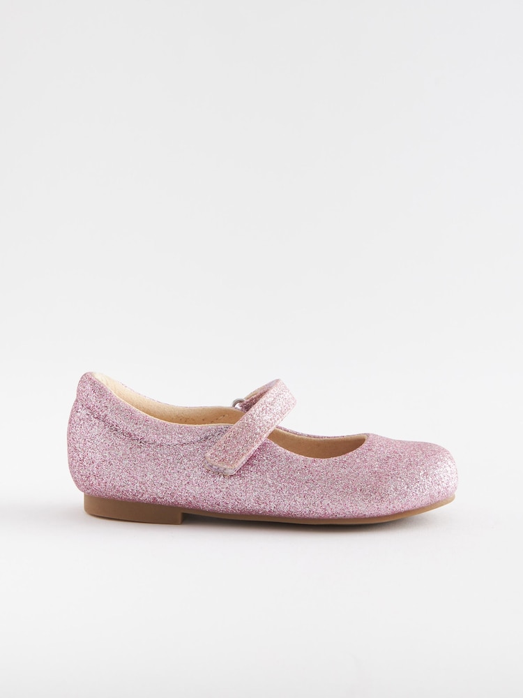 Pink Glitter Standard Fit (F) Mary Jane Shoes - Image 2 of 4