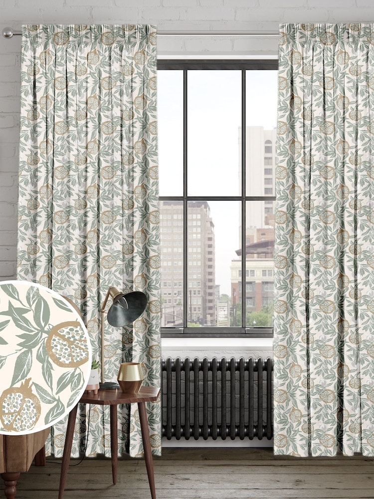 Green Halo Made To Measure 100% Cotton Curtains - Image 1 of 9