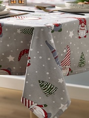 Catherine Lansfield Red Christmas Gnomes Wipeable 100% Cotton Table Cloth - Image 2 of 3