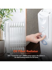 Warmlite White White 1500W Oil Filled Radiator - Image 2 of 7