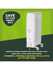 Warmlite White White 1500W Oil Filled Radiator - Image 7 of 7