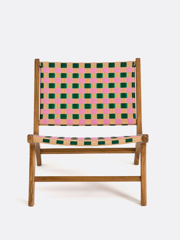 La Redoute Intérieurs Pink Bianca Low Garden Armchair - Image 2 of 5 La Redoute Intérieurs Pink Bianca Low Garden Armchair - Image 2 of 5