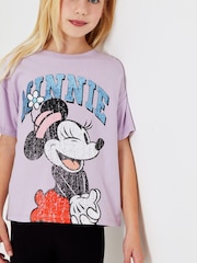 Minnie Mouse Пурпурный С пайетками - License T-Shirt (3-16yrs) - Image 1 of 4