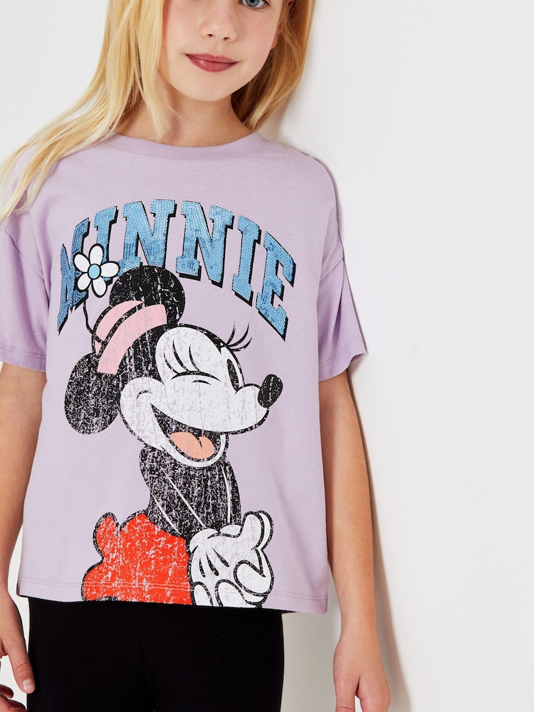 Minnie Mouse Пурпурный С пайетками - License T-Shirt (3-16yrs) - Image 1 of 4