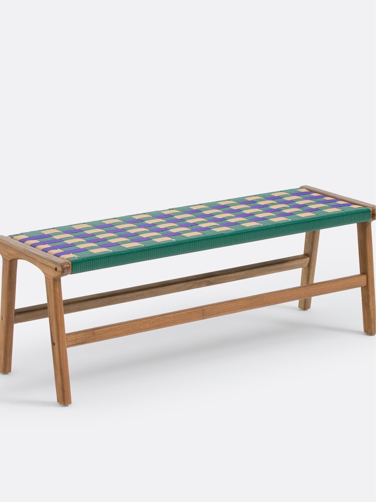 La Redoute Intérieurs Purple Bianca Teak and Resin Bench - Image 1 of 3 La Redoute Intérieurs Purple Bianca Teak and Resin Bench - Image 1 of 3