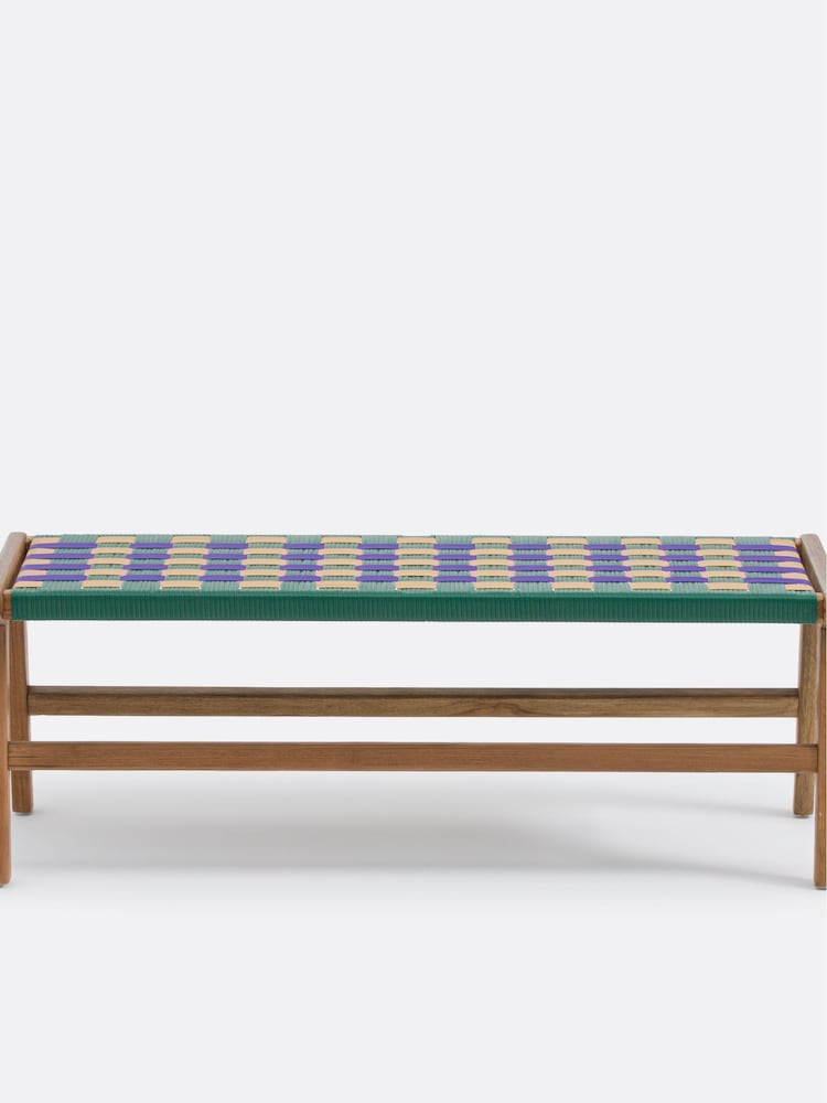La Redoute Intérieurs Purple Bianca Teak and Resin Bench - Image 2 of 3 La Redoute Intérieurs Purple Bianca Teak and Resin Bench - Image 2 of 3