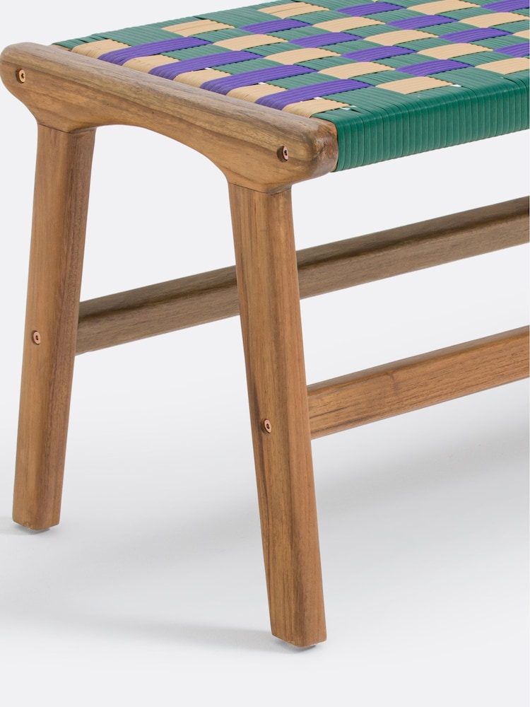 La Redoute Intérieurs Purple Bianca Teak and Resin Bench - Image 3 of 3 La Redoute Intérieurs Purple Bianca Teak and Resin Bench - Image 3 of 3