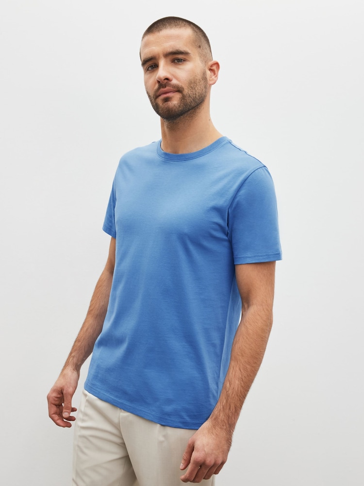 Blue Dusky Regular Fit Essential Crew Neck T-Shirt - Image 1 of 5 Blue Dusky Regular Fit Essential Crew Neck T-Shirt - Image 1 of 5