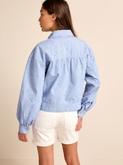 Blue Cotton Rich Broderie Jacket - Image 3 of 6
