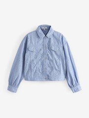 Blue Cotton Rich Broderie Jacket - Image 5 of 6