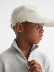 Reiss Grey Casen Senior Ribbed Half Zip Funnel Neck Jersey - Image 4 of 8
