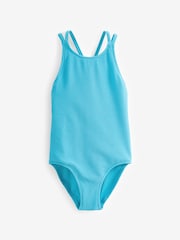 Blue Textured Swimsuit (3-16yrs) - Image 5 of 6