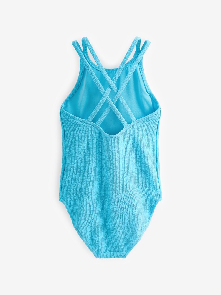 Blue Textured Swimsuit (3-16yrs) - Image 6 of 6