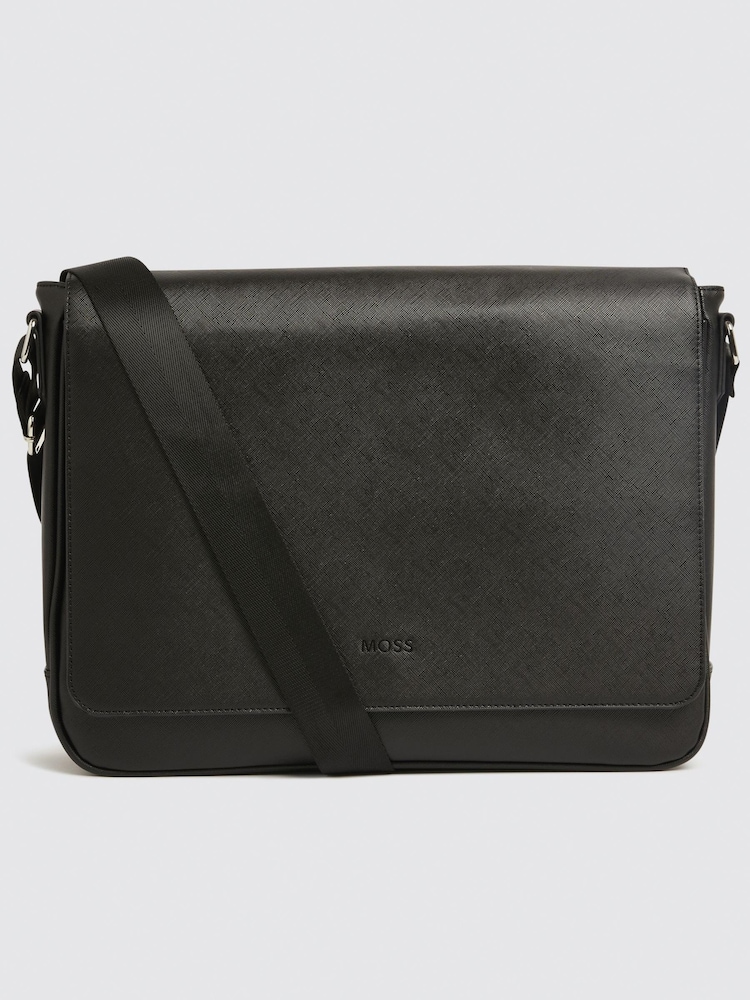 Bolso tipo mensajero con acabado Saffiano de MOSS - Imagen 1 de 3