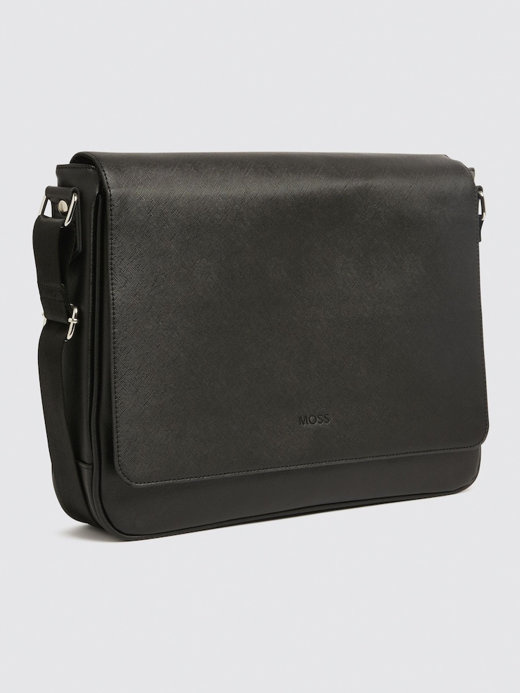 Bolso tipo mensajero con acabado Saffiano de MOSS - Imagen 2 de 3