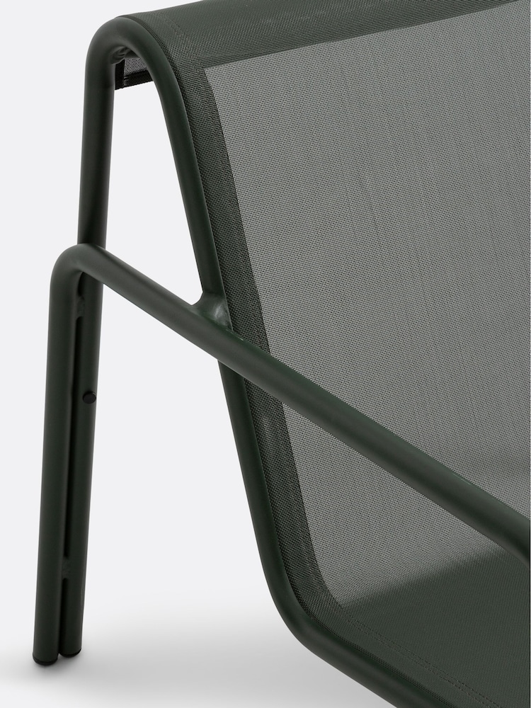 La Redoute Intérieurs Green Low Aluminium and Textilene Armchair Lysa - Image 4 of 4 La Redoute Intérieurs Green Low Aluminium and Textilene Armchair Lysa - Image 4 of 4