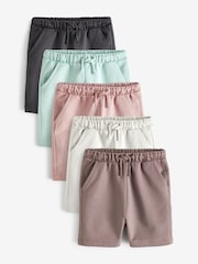 Mineral Blue/Charcoal/Light Grey Jersey Shorts 5 Pack (3mths-7yrs) - Image 1 of 8