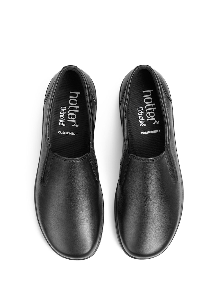 Hotter Glove II Black Extra Wide Fit Slip-On Shoes - Image 4 of 4