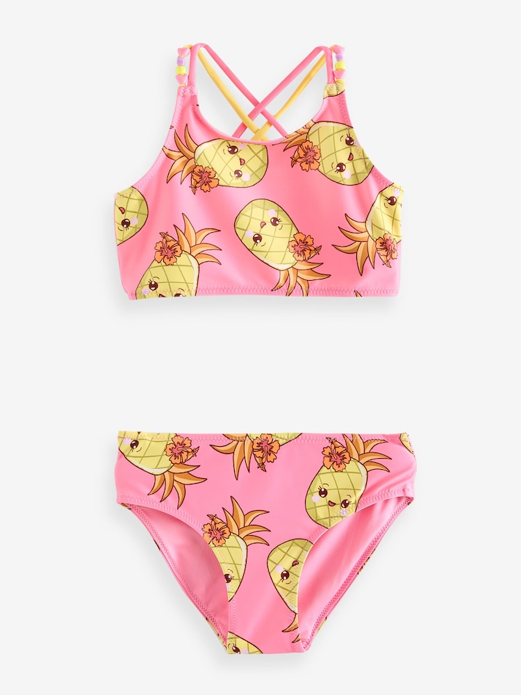 Pink Pineapple Printed Bikini (3-16yrs) - Image 1 of 3