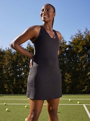 Black Next Active Sleeveless Cross Back Detail Tennis Dress - Image 1 of 5