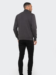 Antracietgrijs - Threadbare Quarter Zip Neck Sweatshirt - Image 2 of 4