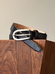 Black Premium Made in the UK Leather Belt - Image 1 of 5