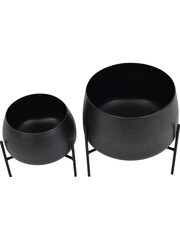 Libra Set of 2 Black Clyde Planters With Etched Finish - Image 3 of 4