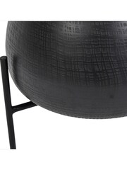 Libra Set of 2 Black Clyde Planters With Etched Finish - Image 4 of 4
