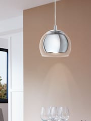 Eglo Silver Chrome Rocamar 1 Light Ceiling Light Pendant - Image 1 of 4