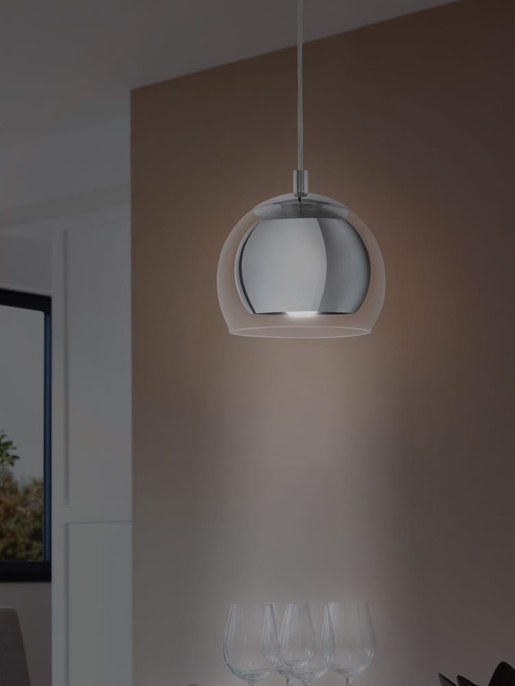 Eglo Silver Chrome Rocamar 1 Light Ceiling Light Pendant - Image 2 of 4