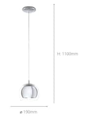Eglo Silver Chrome Rocamar 1 Light Ceiling Light Pendant - Image 4 of 4