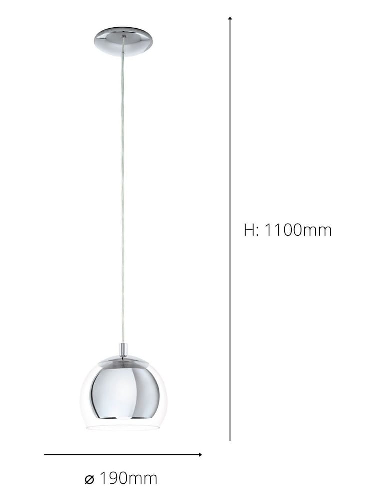 Eglo Silver Chrome Rocamar 1 Light Ceiling Light Pendant - Image 4 of 4