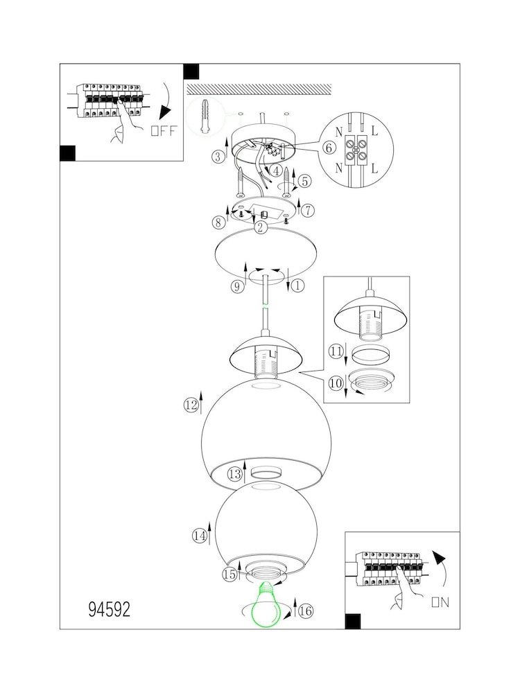 Eglo Silver Chrome Rocamar 1 Light Ceiling Light Pendant - Image 5 of 5