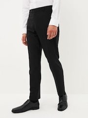 Black Slim Machine Washable Plain Front Smart Trousers - Image 1 of 10