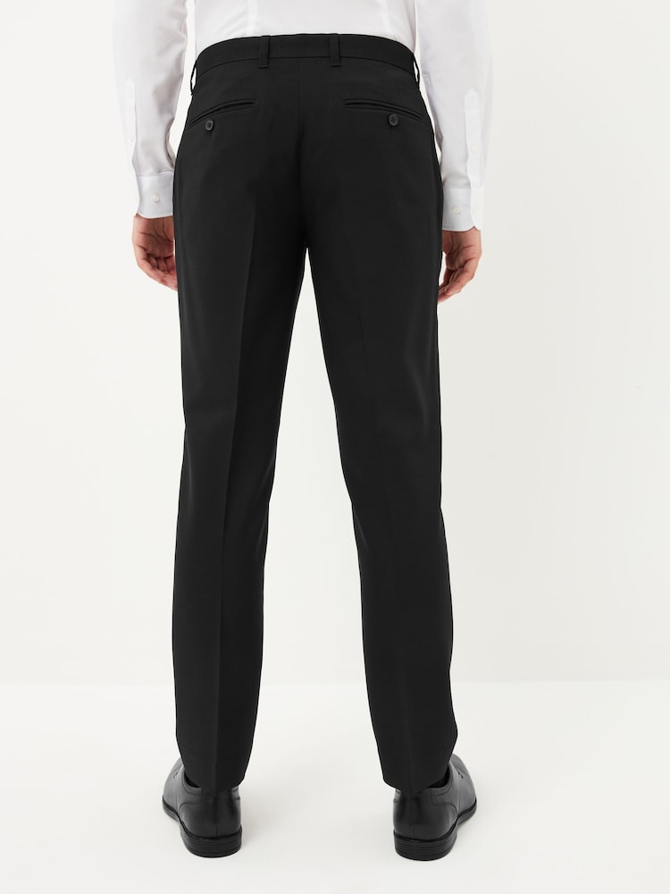 Black Slim Machine Washable Plain Front Smart Trousers - Image 2 of 10