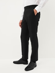 Black Slim Machine Washable Plain Front Smart Trousers - Image 3 of 10