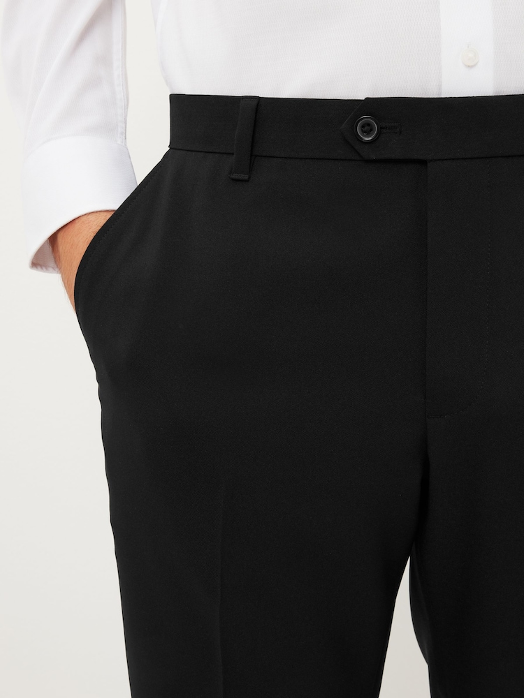 Noir - Slim Fit (Slim Fit) - Pantalon élégant lavable en machine uni sur le devant - Image 6 of 10