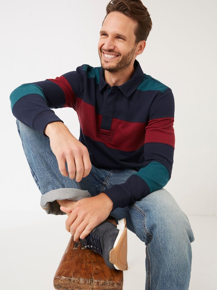 FatFace Blue Cut And Sew Rugby Top - Image 1 of 1