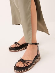 Black Forever Comfort® Knot Detail Wedges - Image 2 of 7