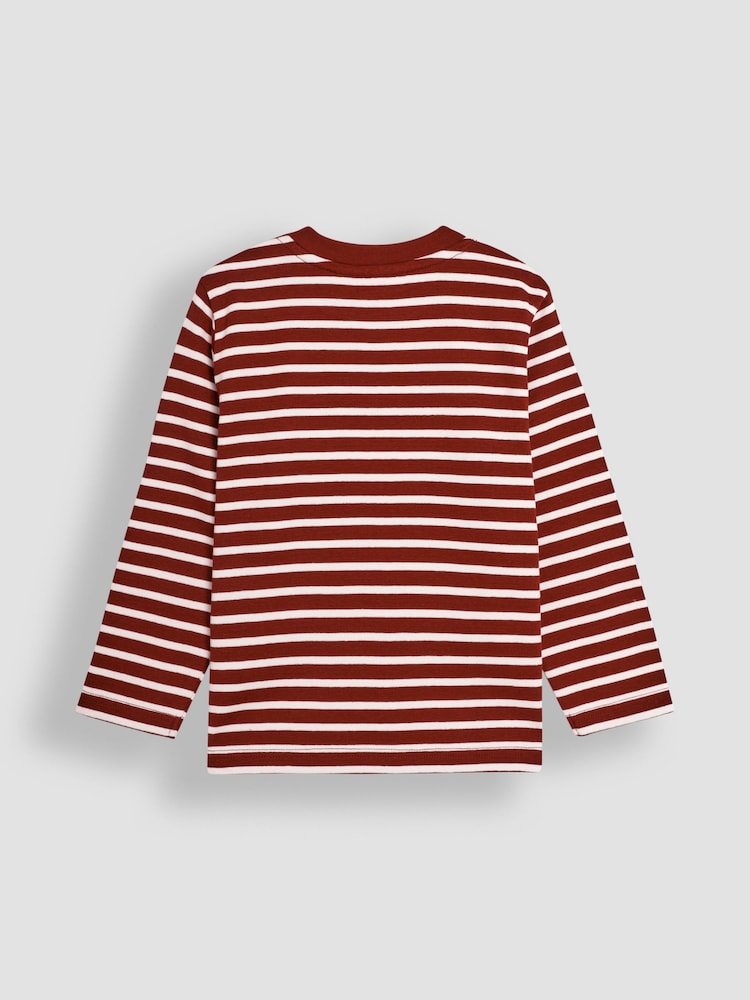 JoJo Maman Bébé Burgundy Red Breton Long Sleeved Top - Image 2 of 3